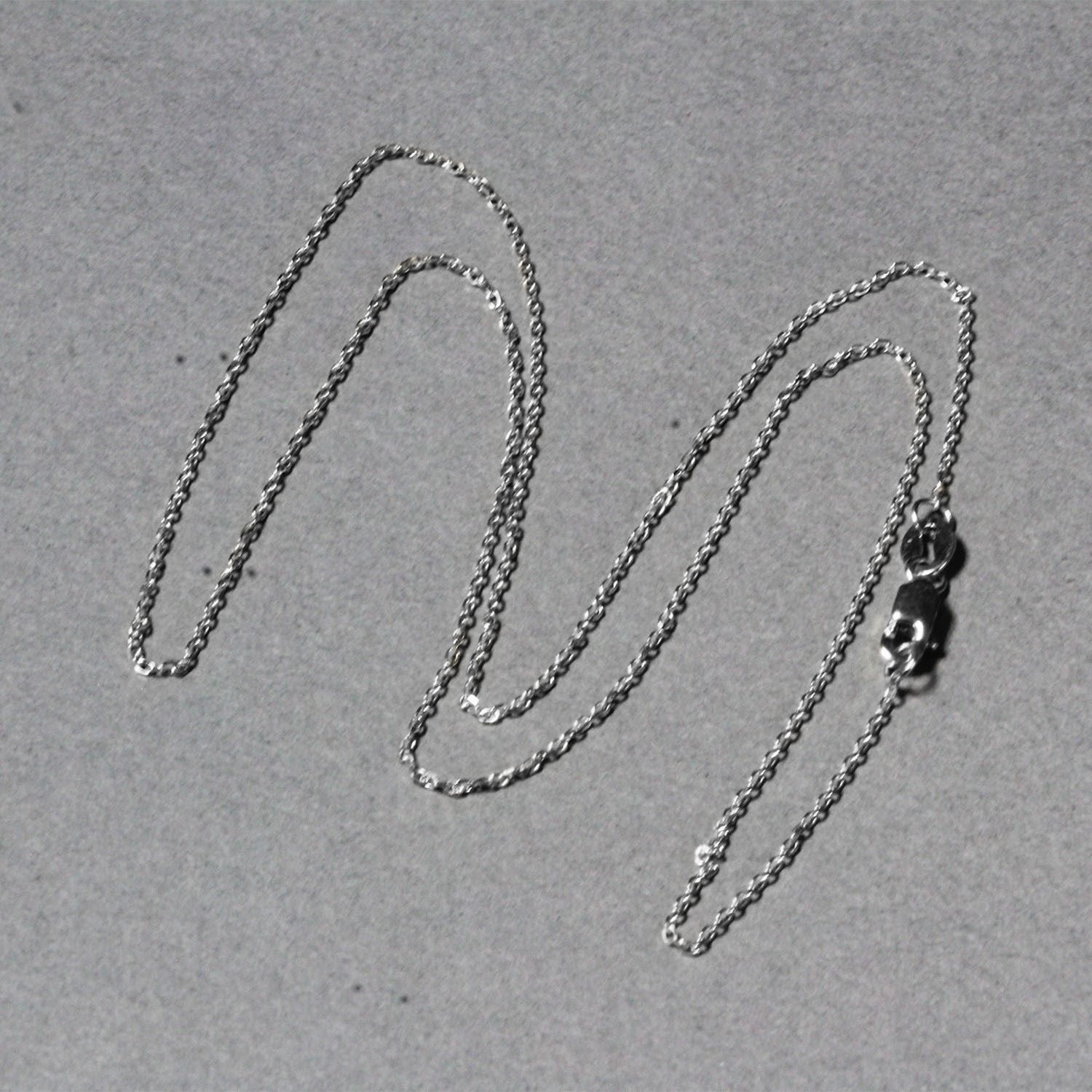 18k White Gold Diamond Cut Cable Link Chain (0.80 mm)