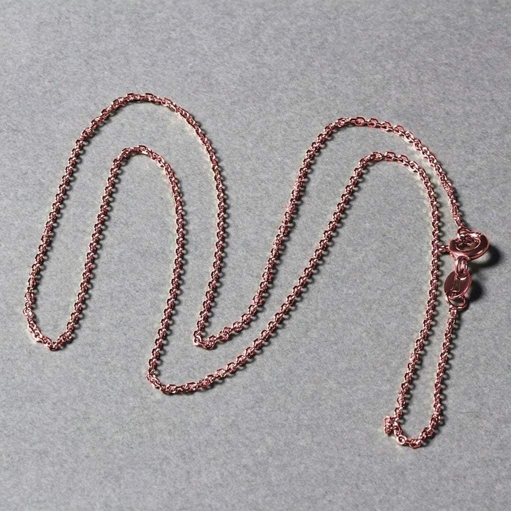 18k Rose Gold Diamond Cut Cable Link Chain (1.10 mm)
