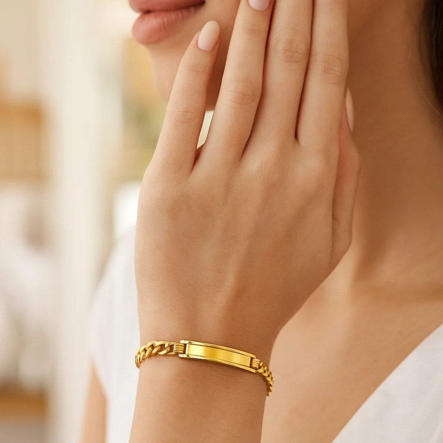14k Yellow Gold Curb ID Bracelet (4.70 mm)