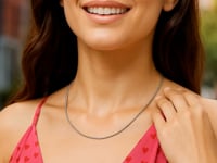 14k White Gold Necklace in a Round Omega Chain Style