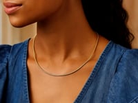14k Yellow Gold Necklace in a Round Omega Chain Style