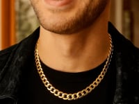 14k Yellow Gold Solid Curb Chain (8.20 mm)